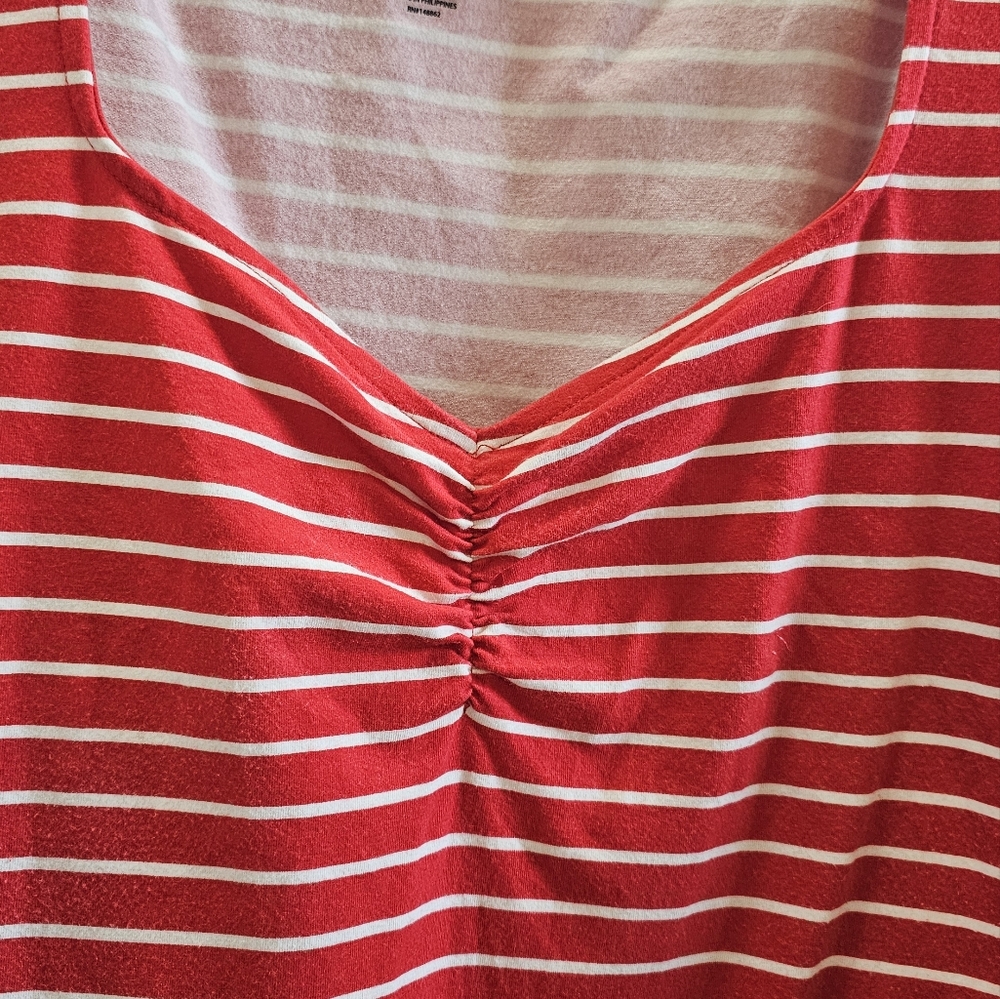 Torrid Red and White Striped Top - Picture 6 of 7